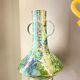 Green and marine terracotta vase