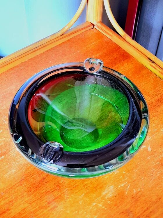 Multicoloured ashtray, Murano 1970.