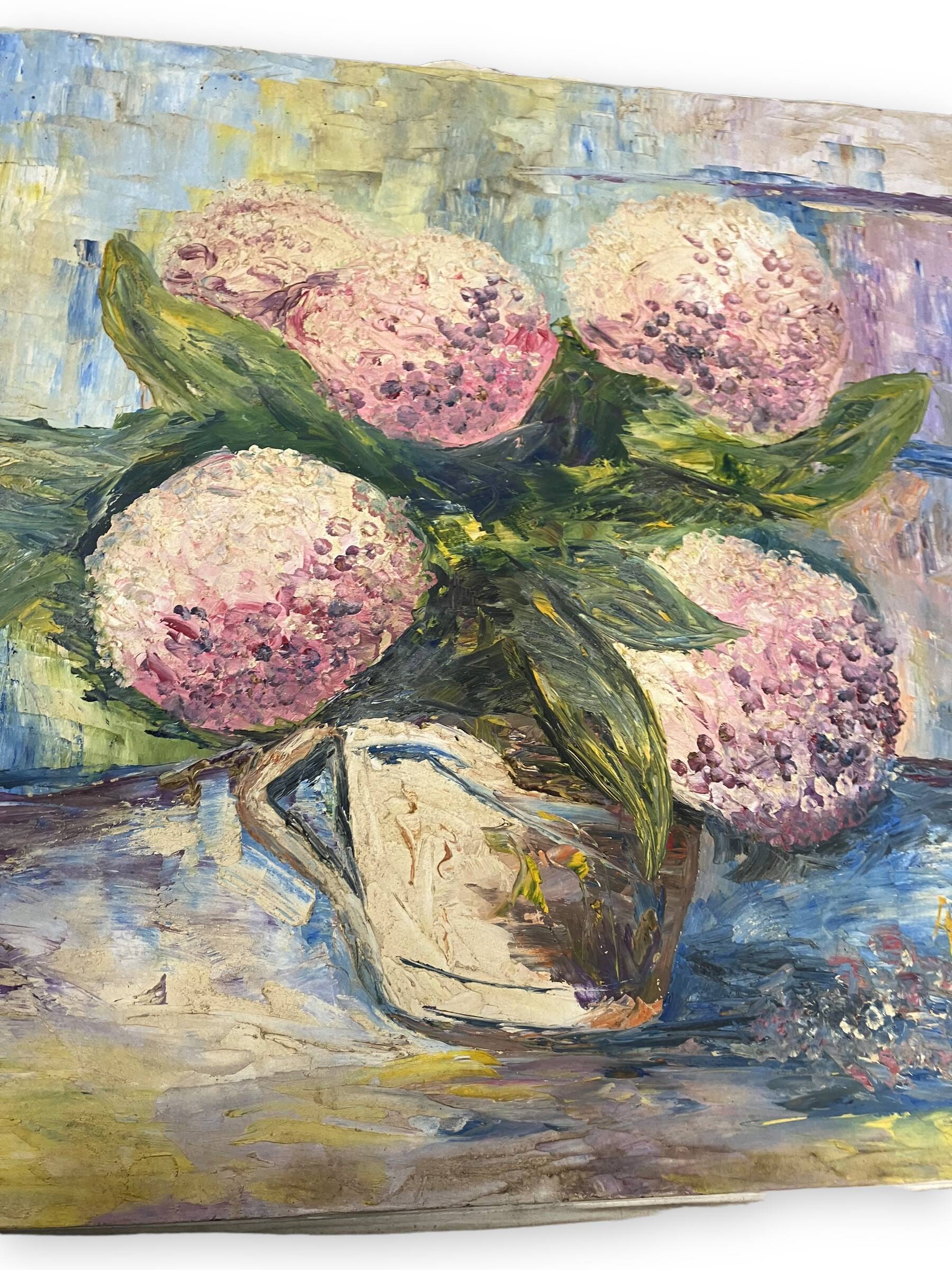 Oil on canvas Still Life with Flowers signed A. Bureau