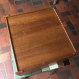 Teak box with curtain door