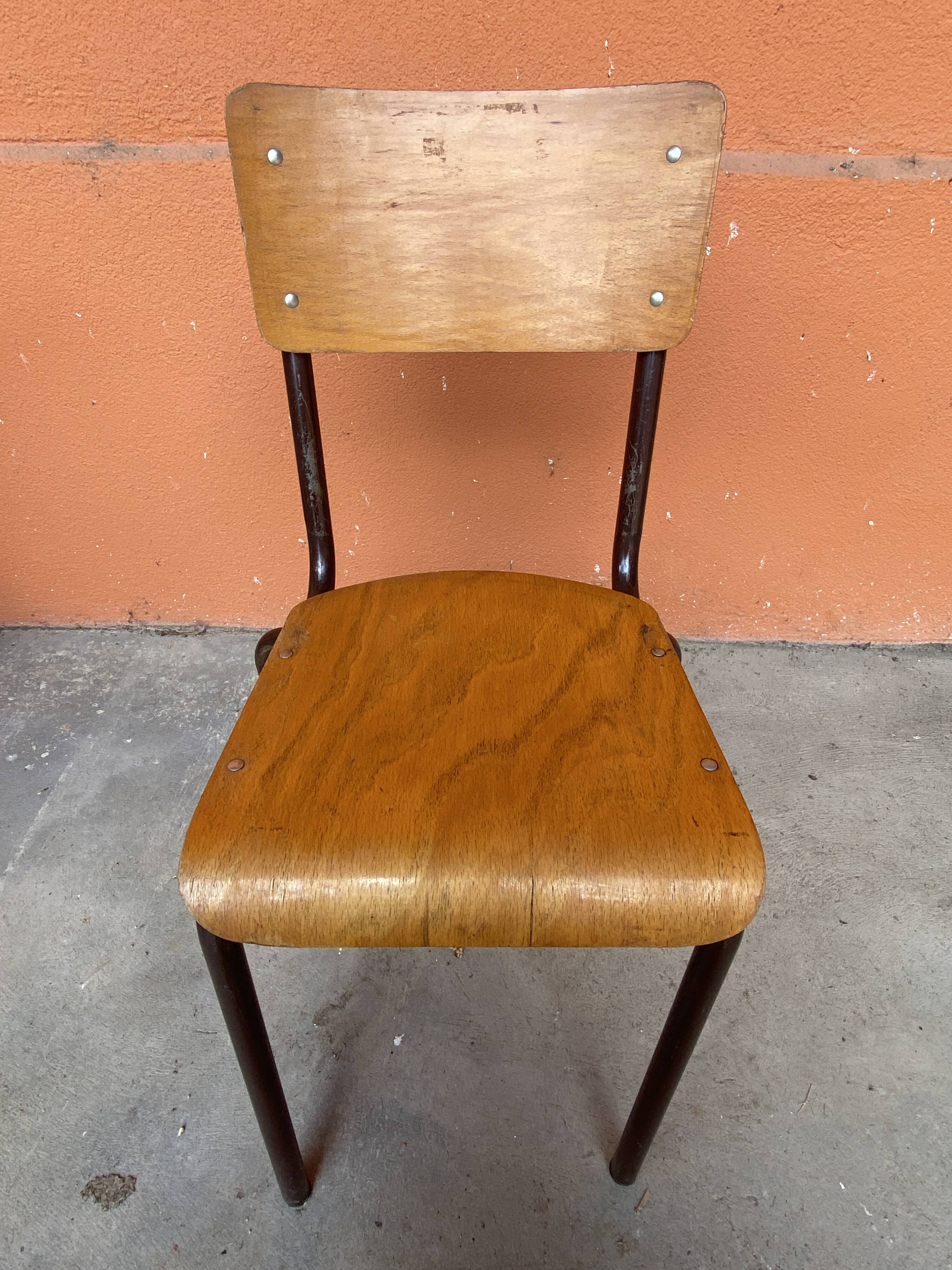 6 chaises école Mullca vintage 60s