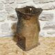 Vase made from a slab of scarified stoneware
