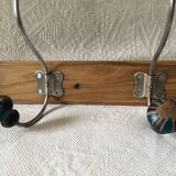 Wooden coat hook with 6 double hooks