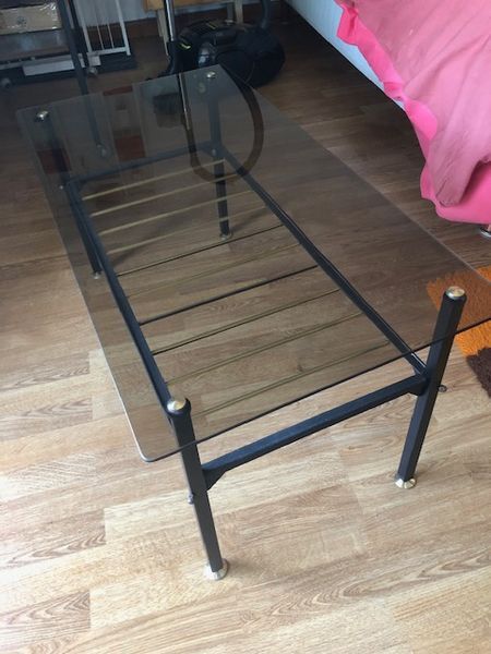 Vintage coffee table smoked glass