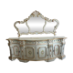 Rococo style white wooden sideboard