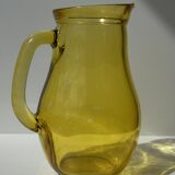 Vintage yellow glass pitcher H20.5