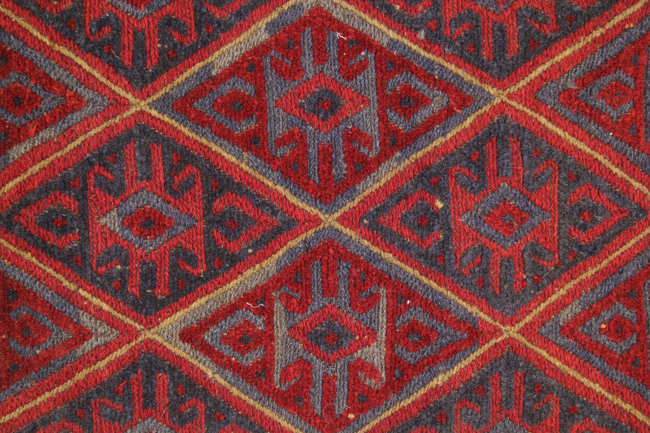 Handmade Vintage Rug Red Afghan Area Rug- 110x115cm