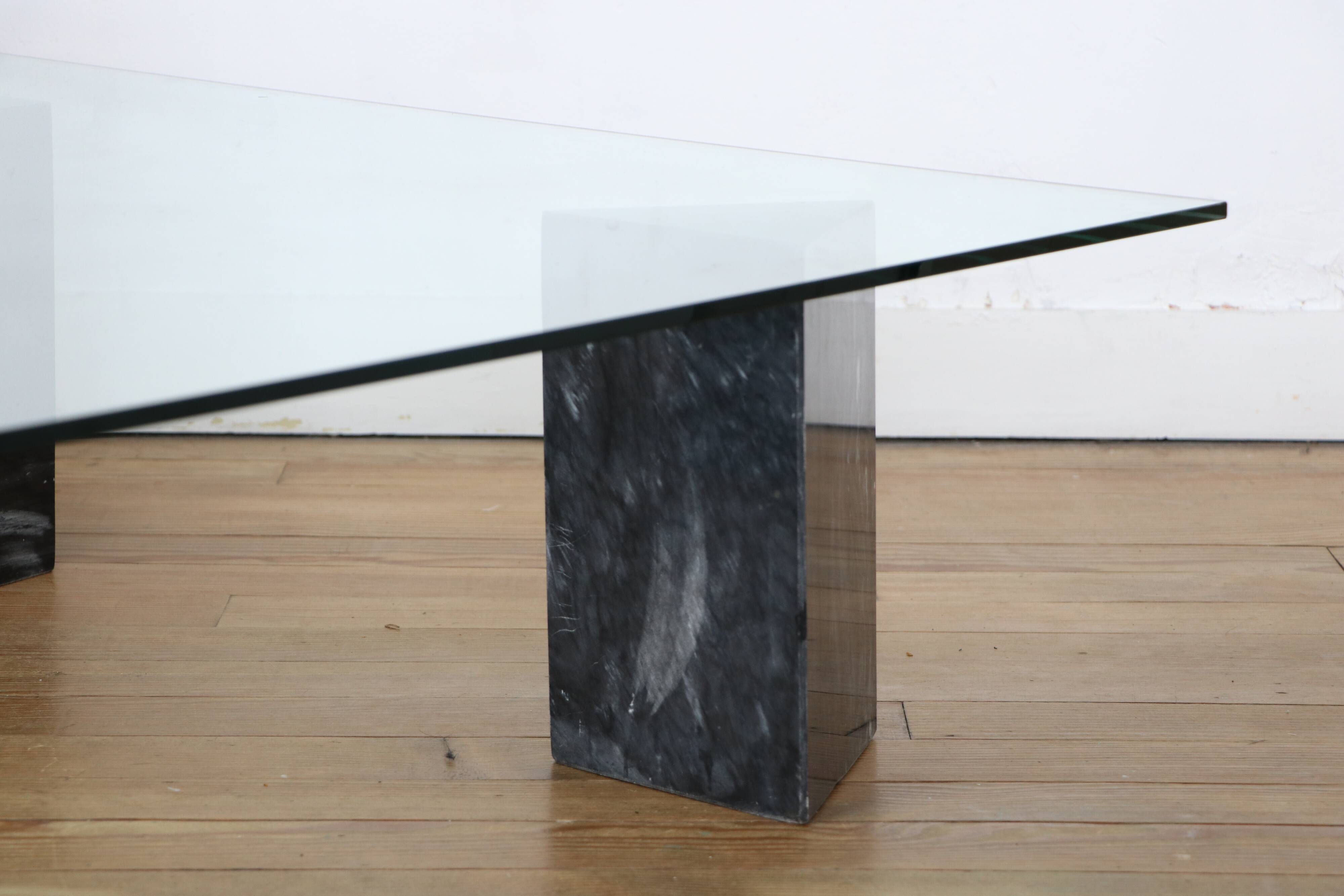 Marble and glass coffee table