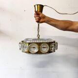 Crystal pendant lamp, designed by Carl Fagerlund, Sweden 1960s, vntg, mid-c modern