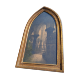 Large old wall frame in gilded wood