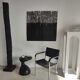 Sofa end in solid wood monoxyl organic shape black color