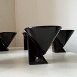 Black coffee cups designed by Pierre Casenove Studio Salins, Memphis style