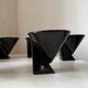 Black coffee cups designed by Pierre Casenove Studio Salins, Memphis style
