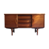 60s teak row, two sliding doors