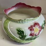 Floral cachepot from the early 20th century in slip