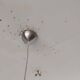 70's pendant light, partially sandblasted molded glass