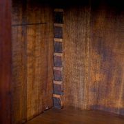 Showcase in precious wood marquetry, Louis XV Transition style.