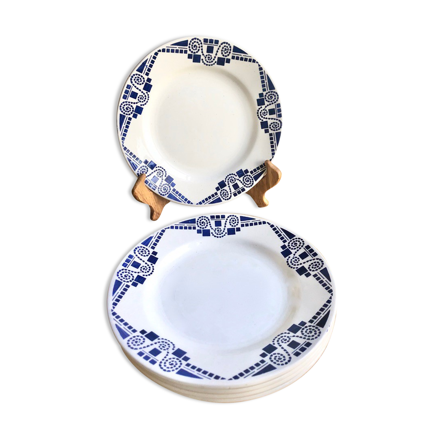 5 plates dessert Art Deco