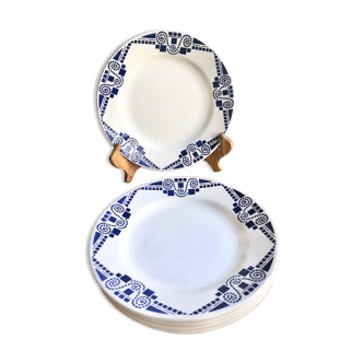 5 plates dessert Art Deco