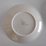 Set of 6 vintage Longchamp flat plates of the 70 years with floral motif