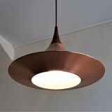 Scandinavian Metal and Teak Pendant Lamp, 1960s
