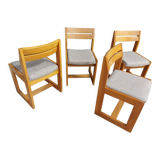 Ensemble 4 chaises, forme scandinave, année 1983
