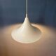 Vintage white glossy suspension Space Age "witch hat"