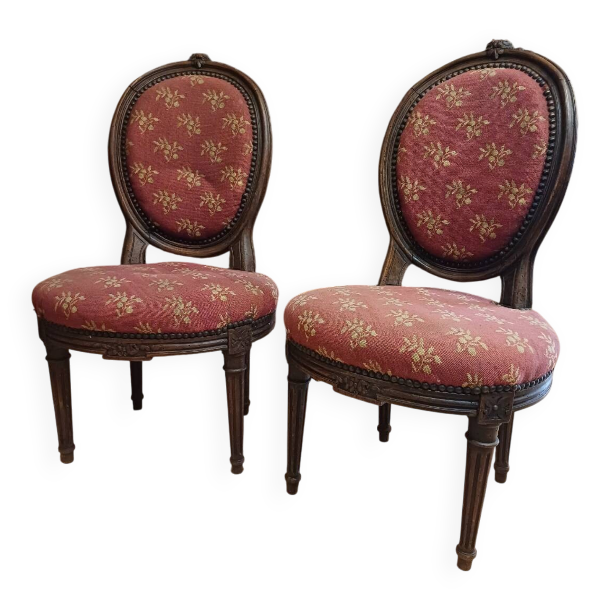 Paire De petite chaise d'appoint, époque Louis 16, 18 eme