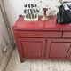 Red lacquered enfilade 1970 160cm