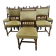 Set of eight Flemish chairs in solid walnut, 20th century