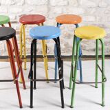 Set of 6 industrial high stools