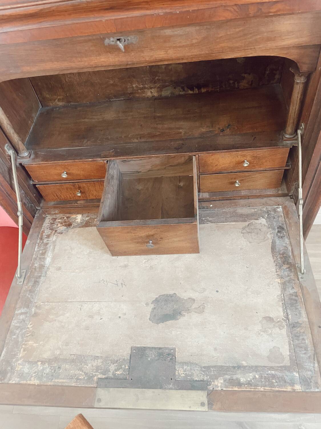 Secrétaire Louis Philippe bois et marbre