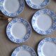 9 assiettes à dessert Dux Boch bleues, 1960