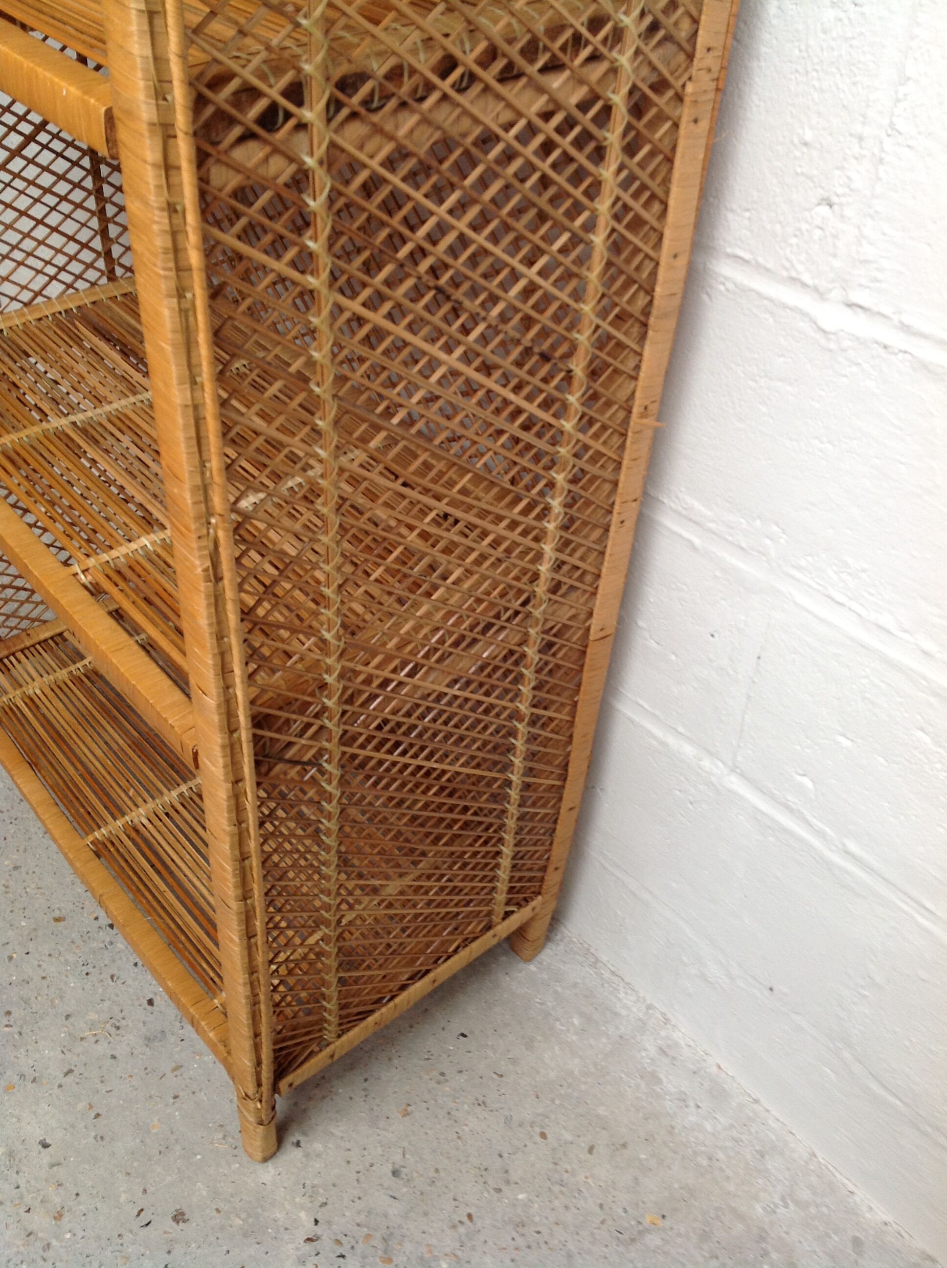 Vintage rattan library, 1970