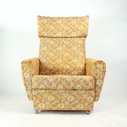 Midcentury Wingchair On Wheels By Ton, Czechoslovakia 1960s