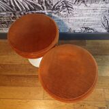 Pair of 1970s tulip stools in velvet