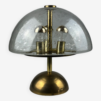 Lampe de table des années 60 des années 70 par Doria Leuchten Allemagne laiton de verre Space Age