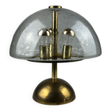 60s 70s table lamp by Doria Leuchten Germany glass brass Space Age