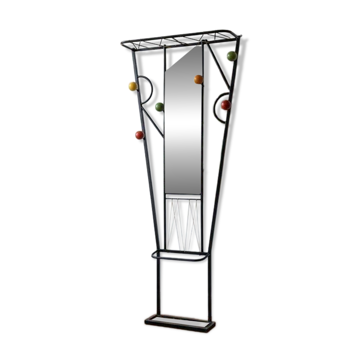 Vintage 'atomic' wall coat rack Roger Féraud