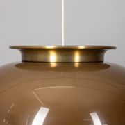 Lustre vintage années 70 en plastique marron design Massoni pour Harvey Guzzini