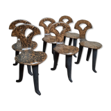 8 consulate-style pressed cardboard chairs
