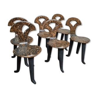 8 consulate-style pressed cardboard chairs