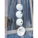 4 white opaline glass tulips from the 1960s