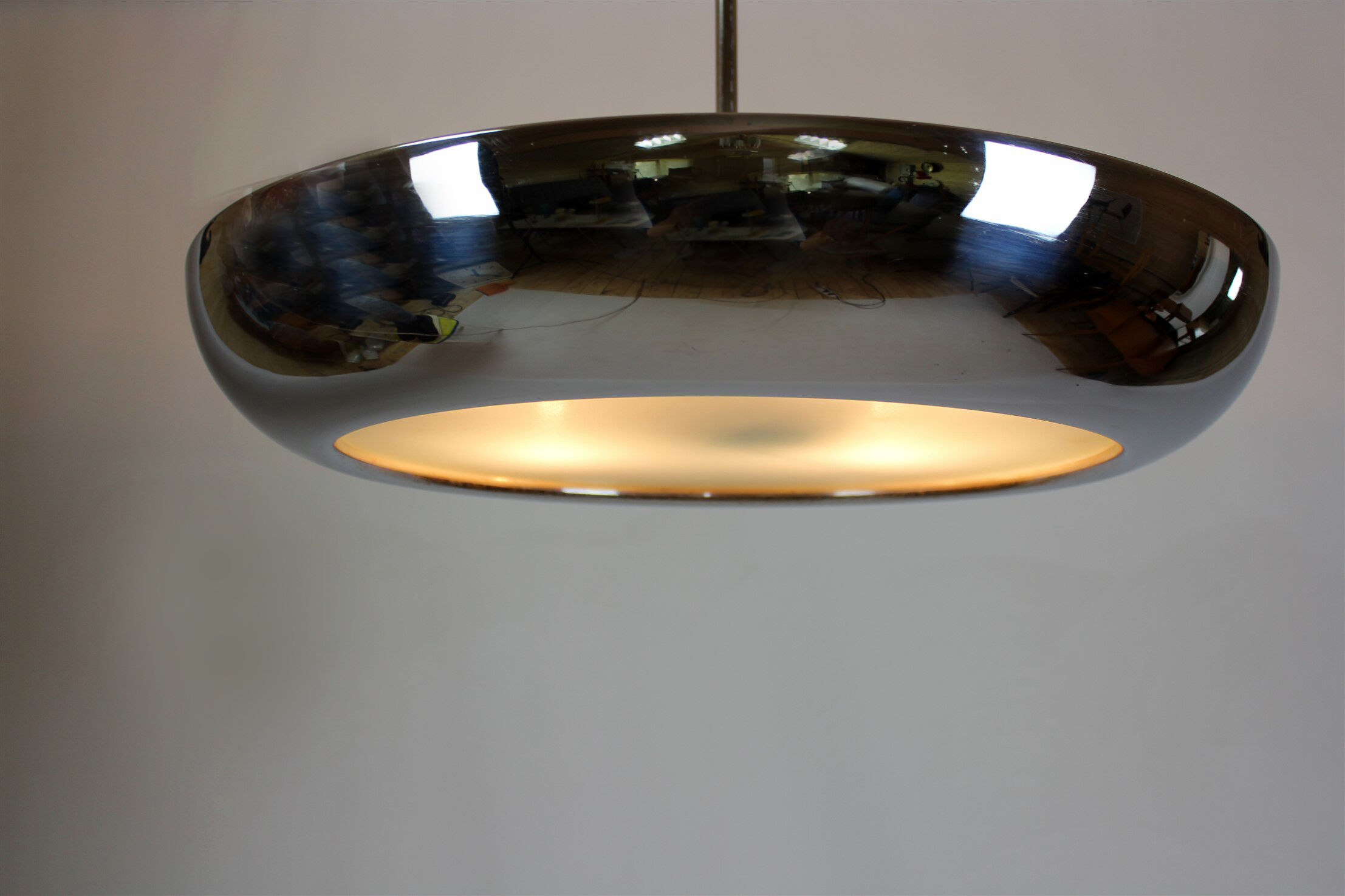 UFO chrome pendant by Josef Hurka for Napako, 1930