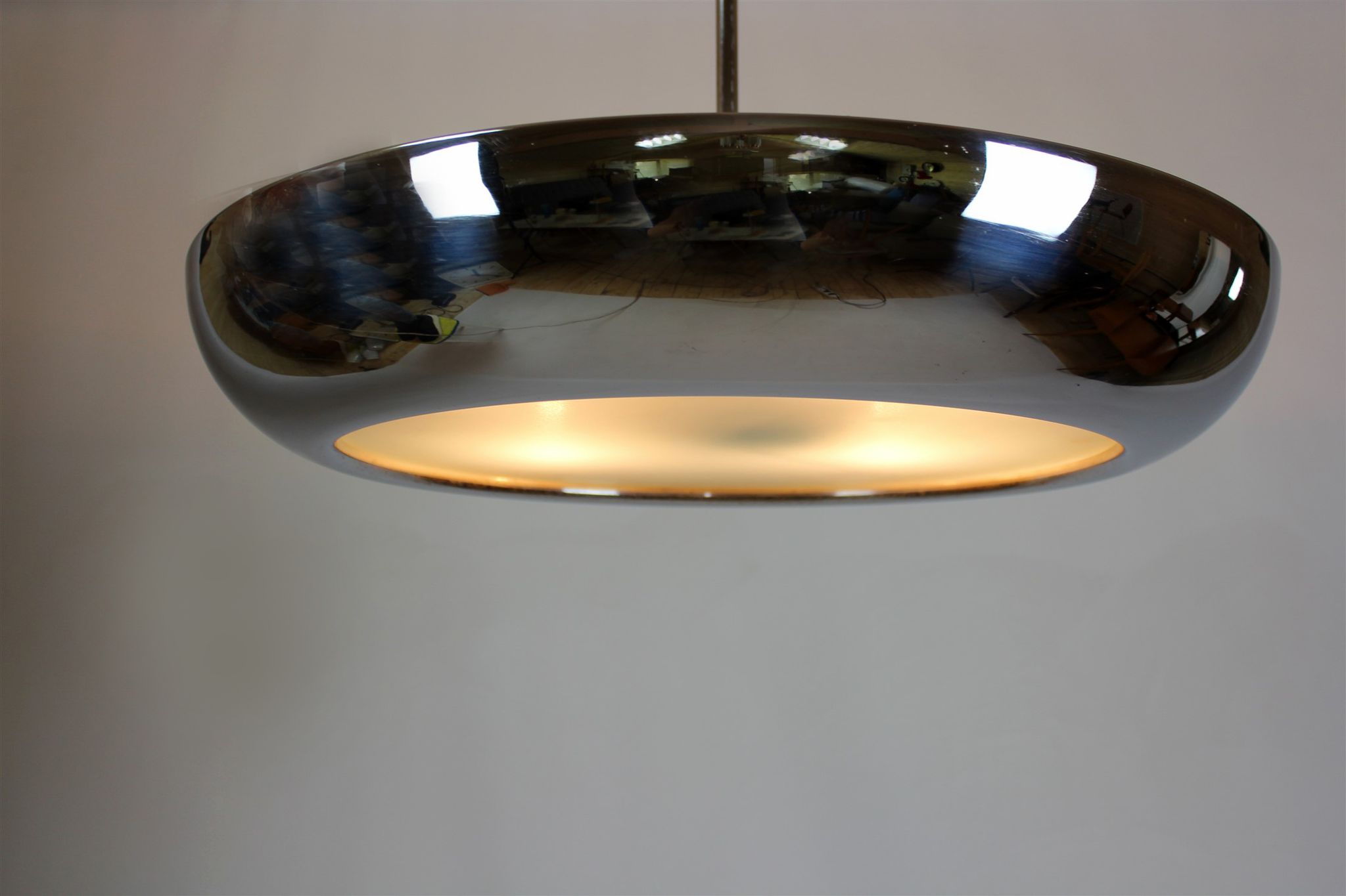 UFO chrome pendant by Josef Hurka for Napako, 1930