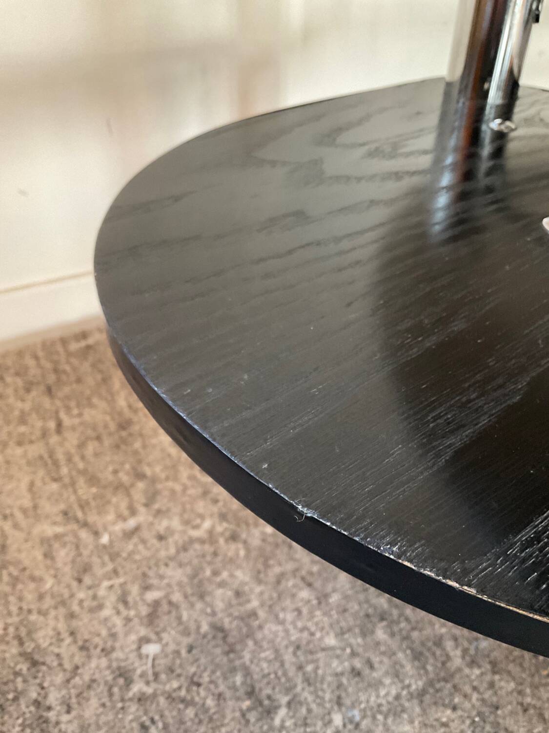 Vintage 1980s coffee table in smoked glass and chrome metal