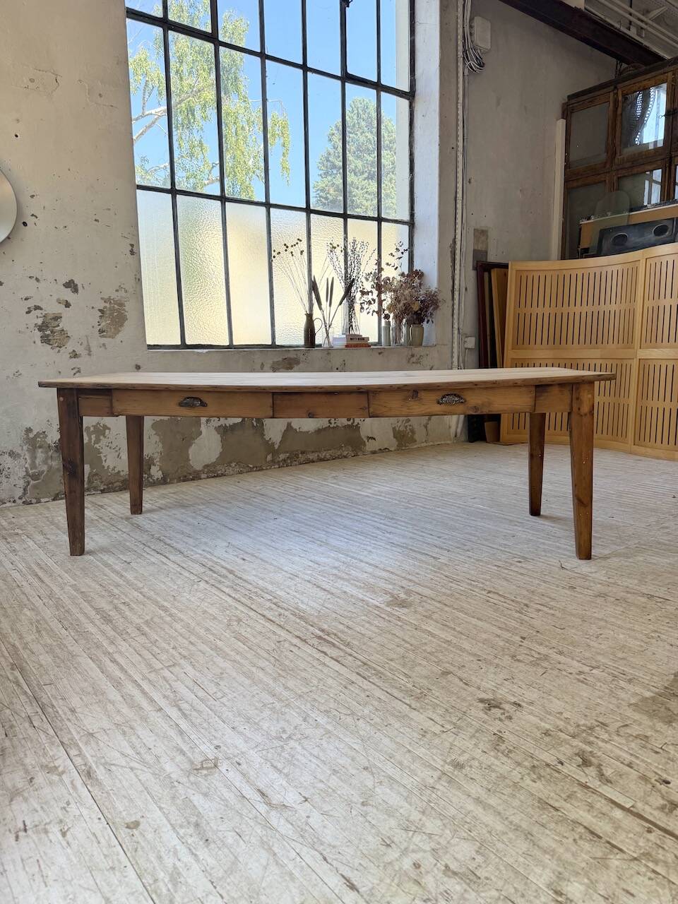 1950s pine farmhouse table 220cm