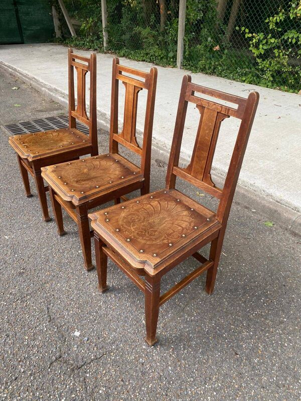 3 chaises art déco Luterma Estonie 1950