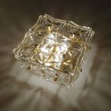 pair vintage wall lamps 60s golden crystal fine gold