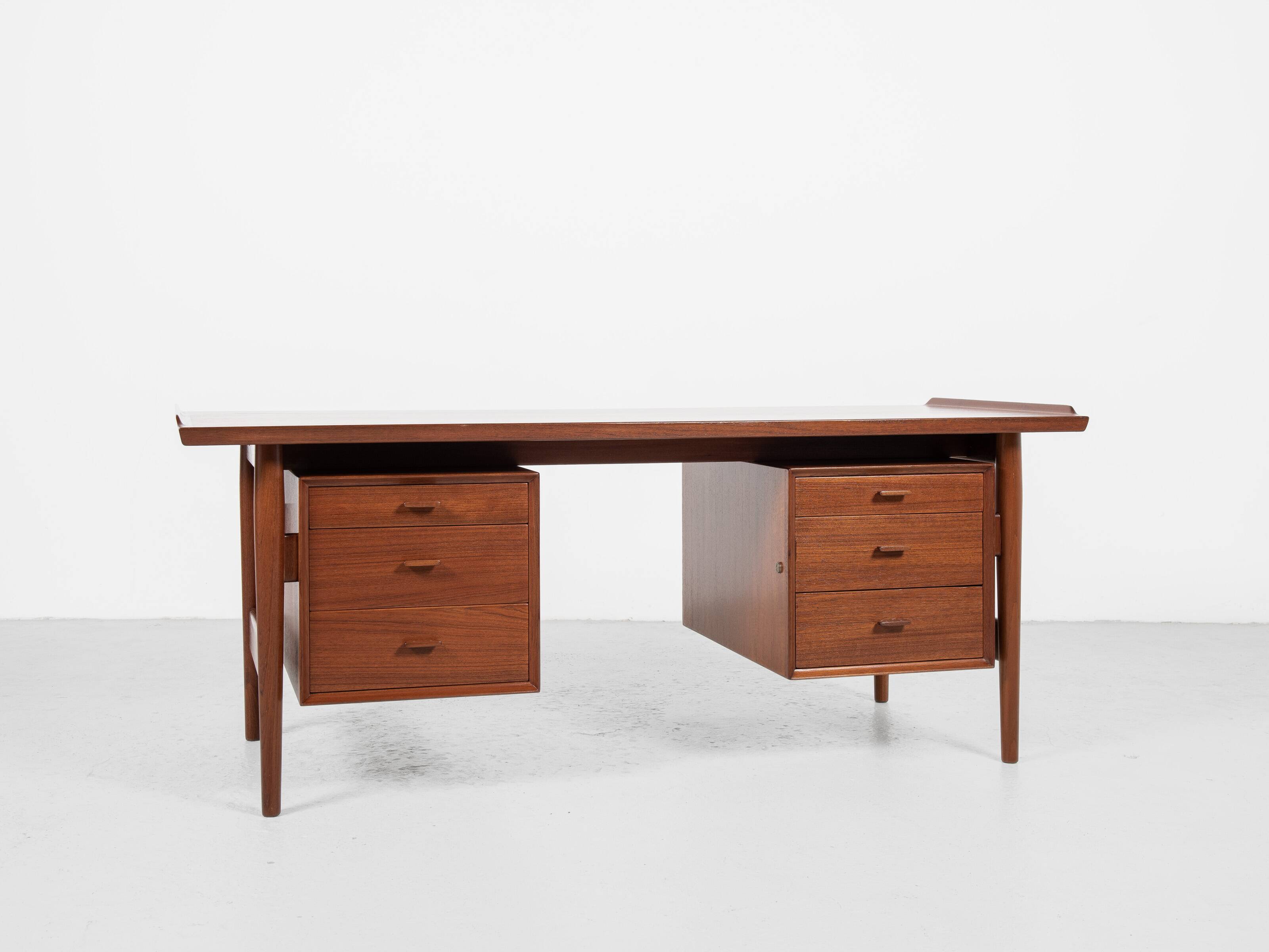 Midcentury Danish desk in teak by Arne Vodder for Sibast 1960s - 180cm
